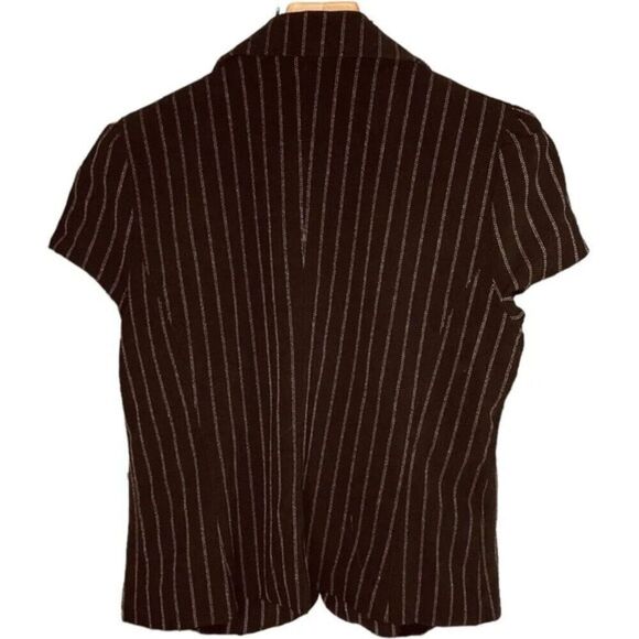 White House Black Market | Pinstripe Short Sleeve Blazer Size 14 | EUC - Picture 8 of 10